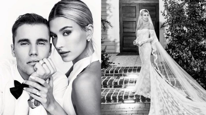 váy cưới của Hailey Bieber đám cưới của Justin Bieber