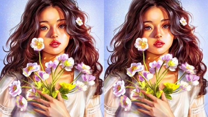 2 cô gái đang cầm trên tay bó hoa