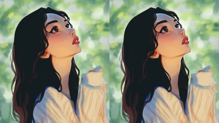 2 cô gái đang nhìn ngắm khu vườn