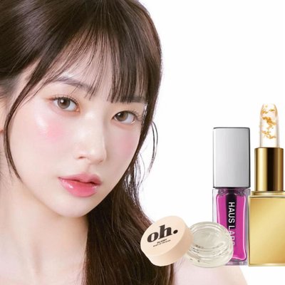 Cô gái da trắng trang điểm mỹ phẩm đổi màu theo độ pH