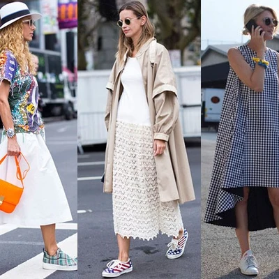 Giày sneaker nữ kết hợp các kiểu váy cho cô nàng năng động