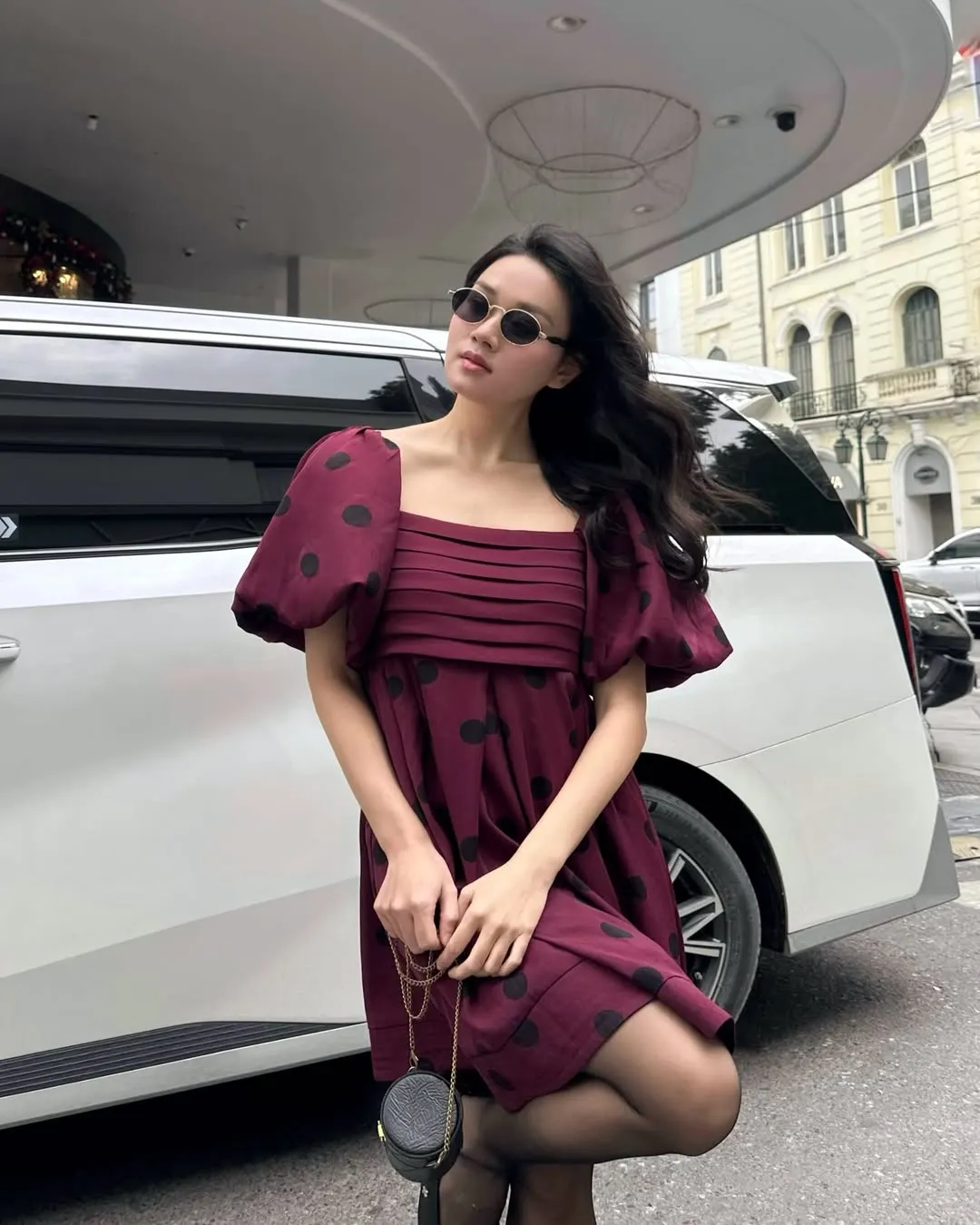 Đầm babydoll tay phồng