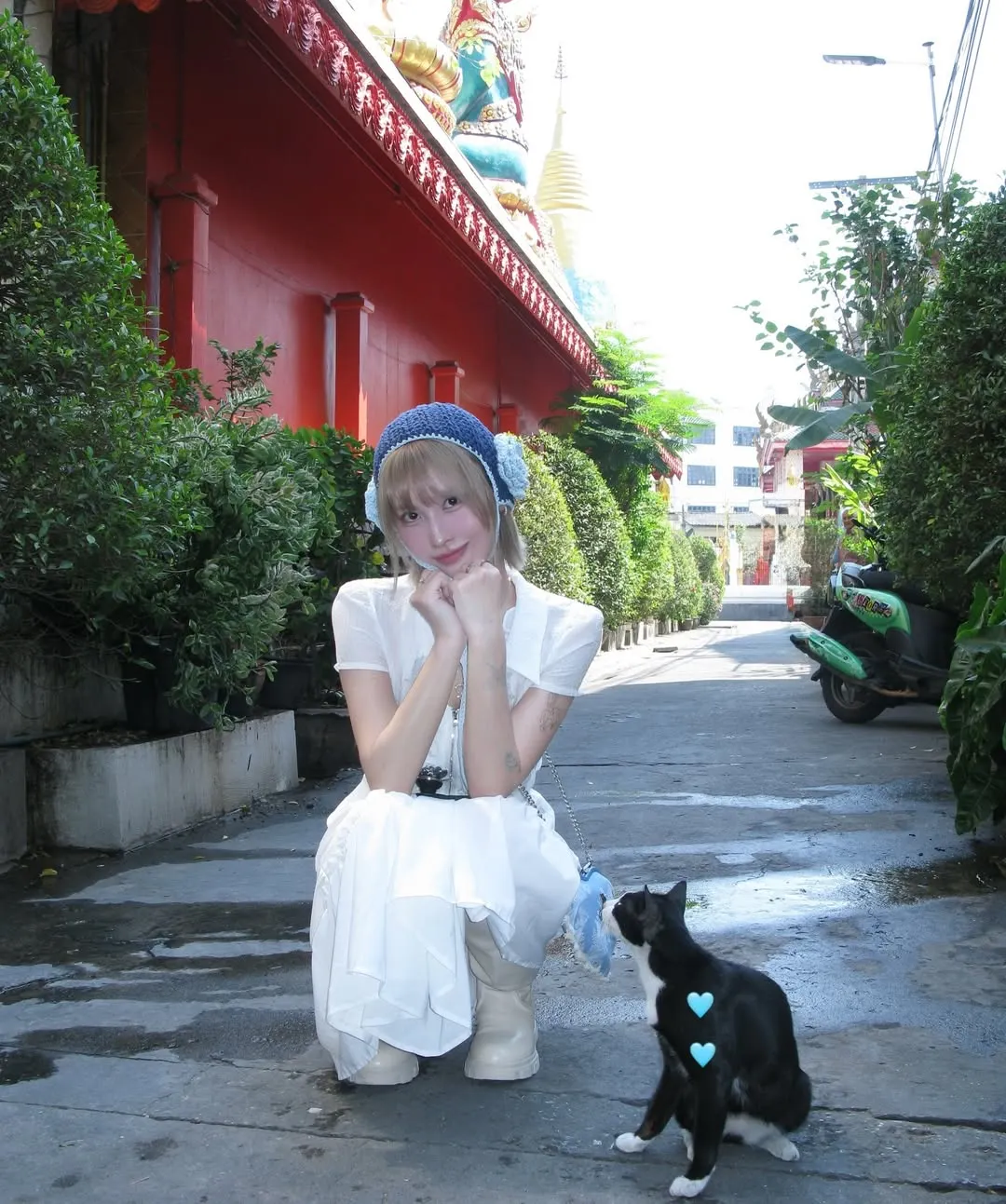momo phối đồ trắng