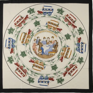 Các hoa văn tuyệt đẹp trên chiếc khăn lụa Hermes nghìn đô 1937 - Jeu des Omnibus et Dames Blanches'