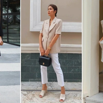 Áo blazer ngắn tay công sở mùa Hè