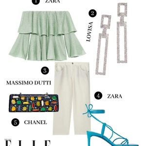 elle style calendar giày cao gót quai mảnh màu xanh