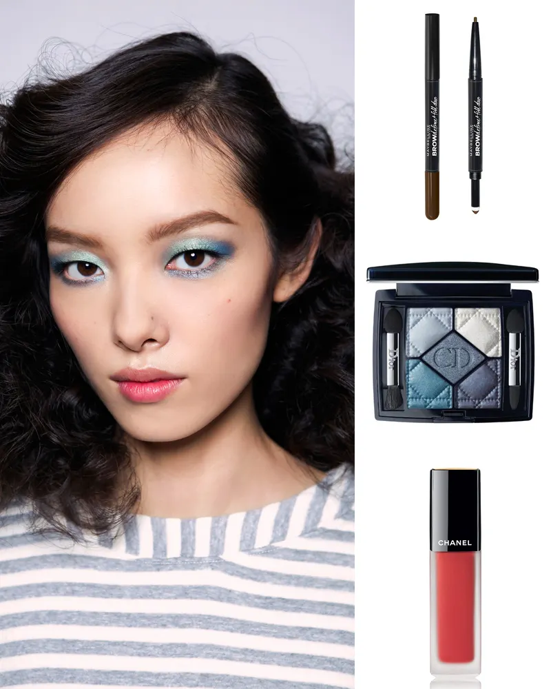 Sản phẩm gợi ý: Bút kẻ lông mày Maybeline, Dior eyeshadow, Chanel Rouge Allure Ink