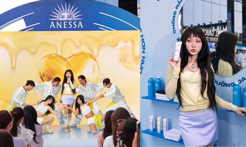 em xinh Mỹ Mỹ tại sự kiện Anessa