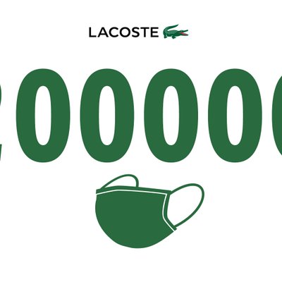 thương hiệu Lacoste đánh dấu cột móc 20000 chiếc khẩu trang được làm ra