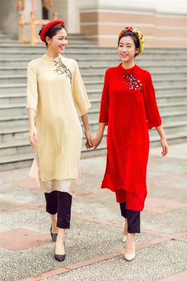 Áo dài cách tân - Mỹ Linh & Thanh Tú