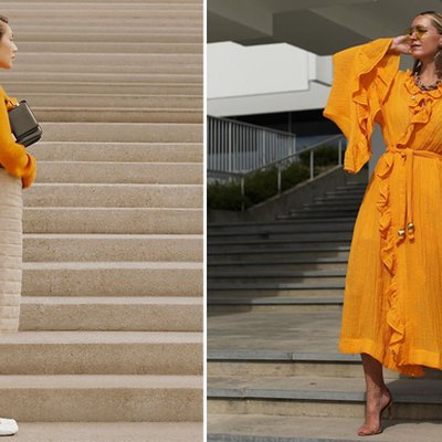 xu hướng màu vàng saffron thu đông 2020