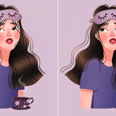 hai cô gái vừa thức dậy cầm trên tay cốc cà phê