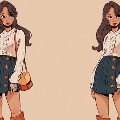 2 cô gái đang mặc trang phục mùa thu