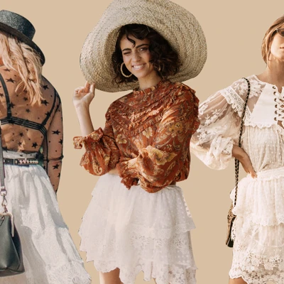 Những cách phối đồ "chuẩn" phong cách Bohemian cho mùa Hè với chân váy ren trắng