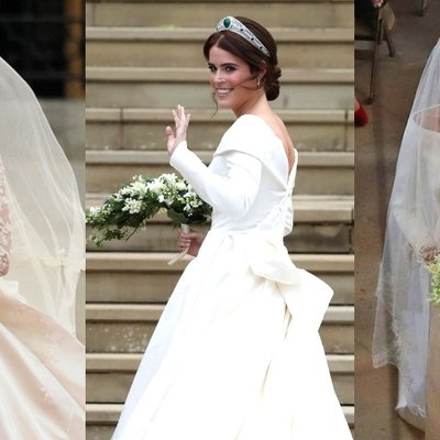 so sánh váy cưới của Công chúa Eugenie, Kate Middleton và Meghan Markle 17