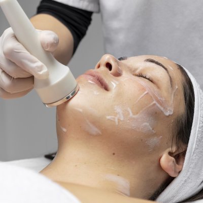 Cô gái đang thực hiện dịch vụ làm đẹp - Beauty therapy