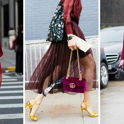 Trang phục dự tiệc: Diện sắc đỏ burgundy quyến rũ như ly rượu vang