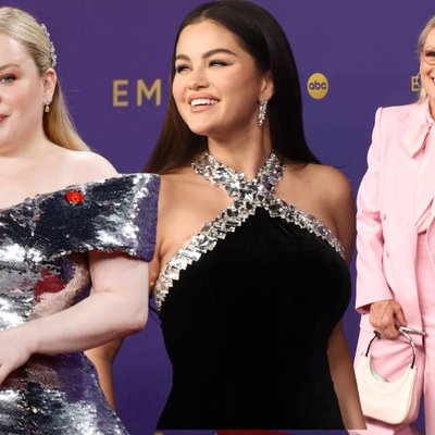 Nicola, Selena và Meryl Streep tại thảm đỏ Emmy