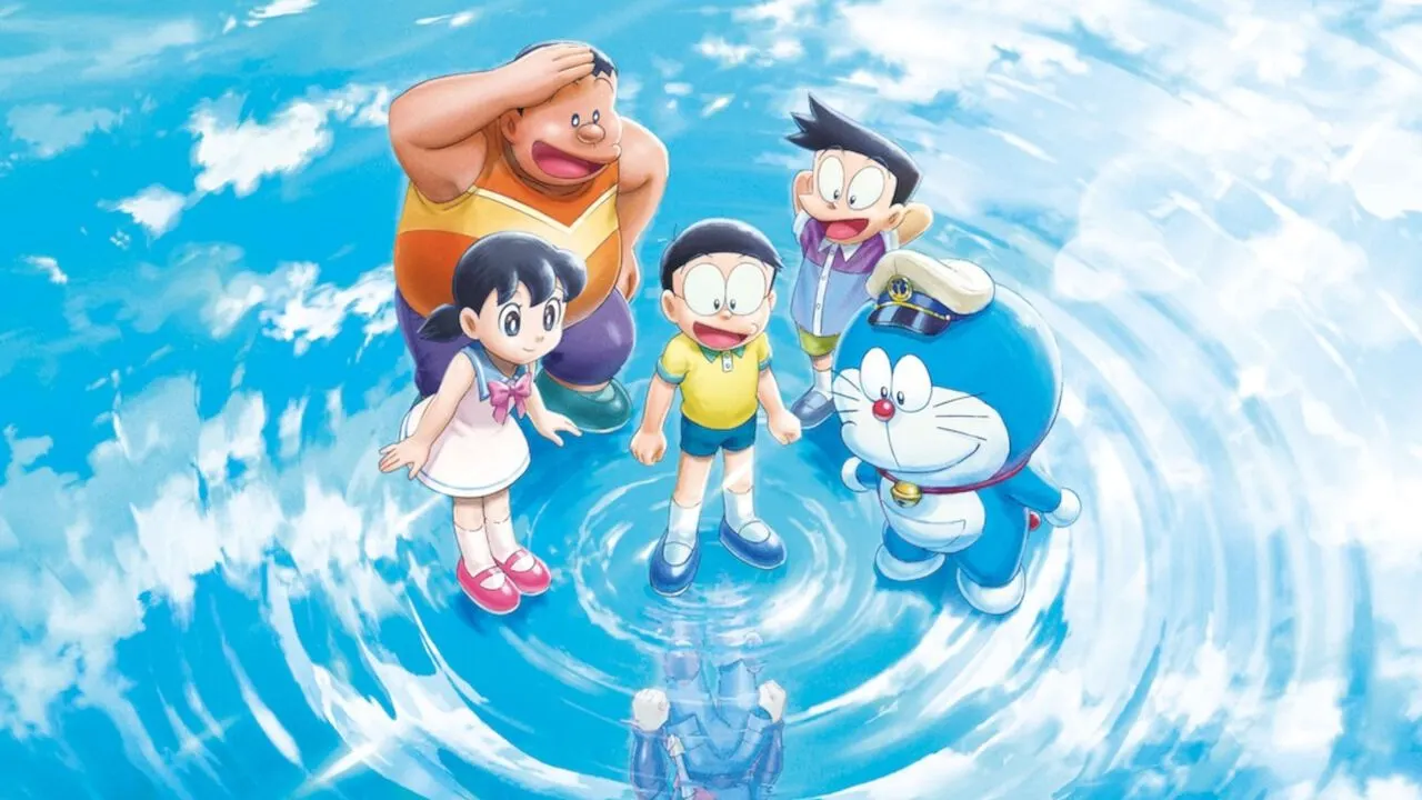 Phim điện ảnh "Doraemon: Nobita và lâu đài dưới đáy biển" tái hiện khung hình thế giới đại dương sống động.