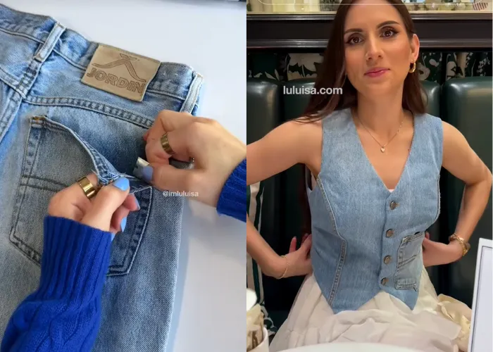 Kênh TikTok Esignerluisa biến quần áo cũ thành túi 