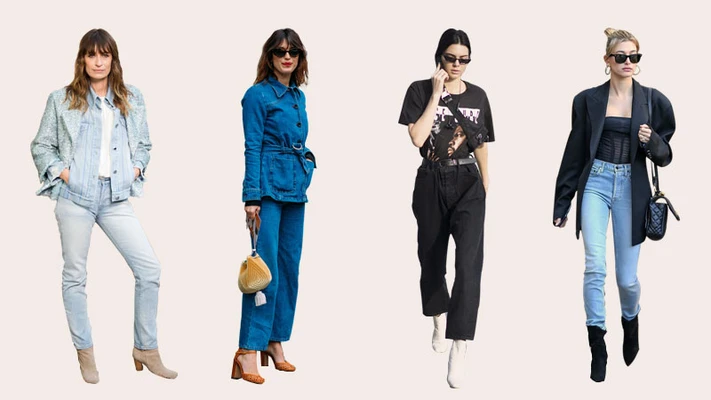 Mặc đẹp với denim như Caroline de Maigret, Jeanne Damas, Kendall Jenner, Hailey Bieber