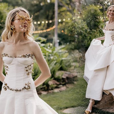 váy cưới của em gái Giám đốc Sáng tạo của Schiaparelli