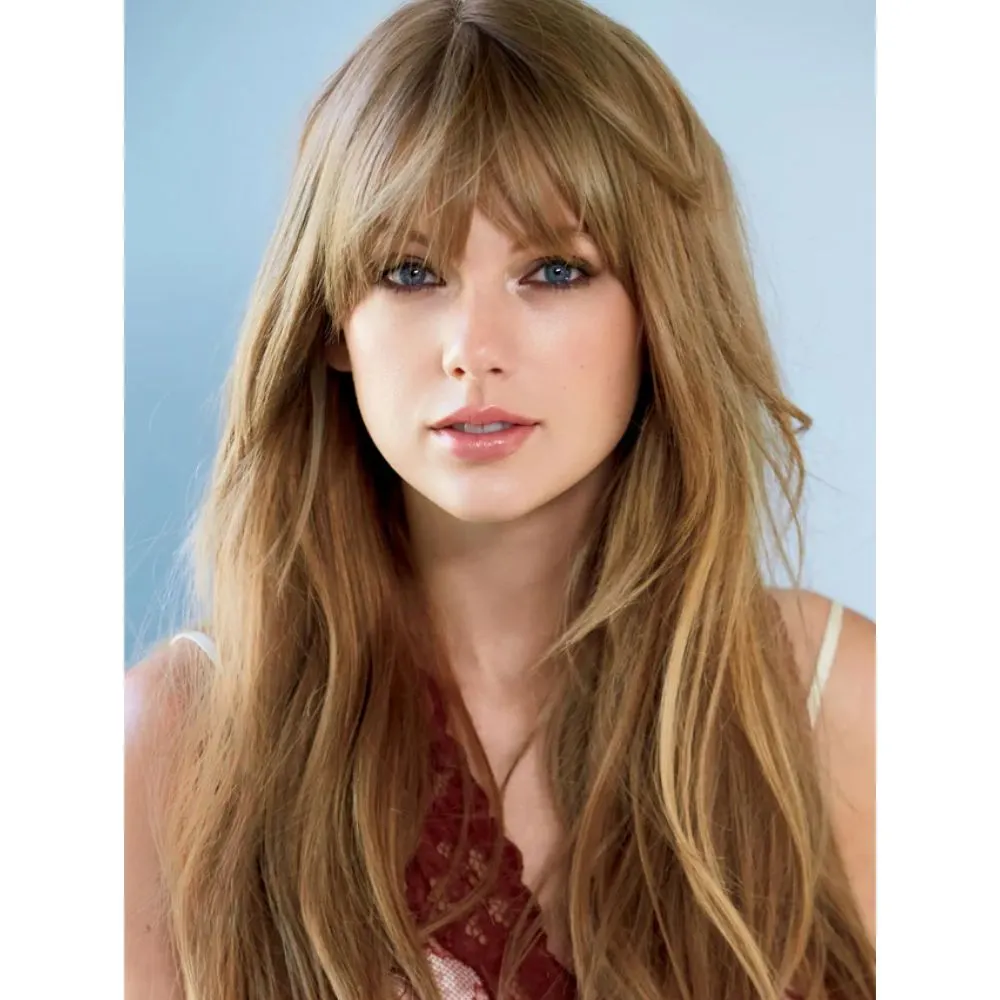Hình ảnh Taylor Swift với tóc thẳng dài.