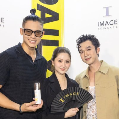chống nắng - Tiktoker Đình Trí, beauty blogger Hà My và MC Minh Xù chụp ảnh tại ELLEMAN Fashion Show 2024