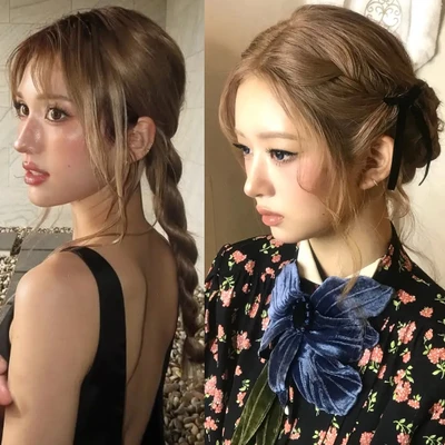 hai cô gái tết tóc