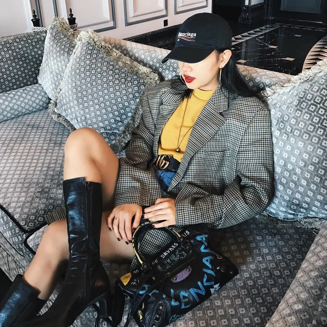 Áo khoác blazer kẻ caron10