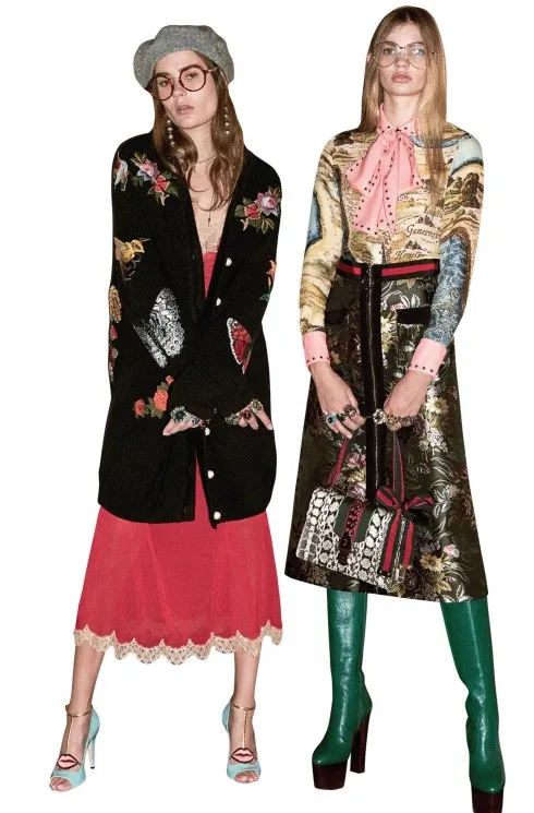 Gucci - Bộ sưu tập khu vườn thần tiên với họa tiết thiên nhiên, cây cỏ được thêu lên những chiếc váy, áo khoác cardigan 