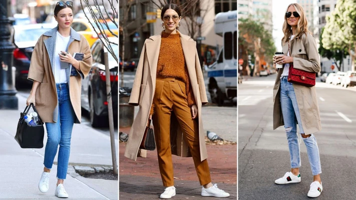 bí quyết phối đồ với giày sneakers trắng cho ngày bận rộn