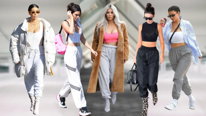 Phối quần jogger đẹp như chị em nhà Kim Kardashian