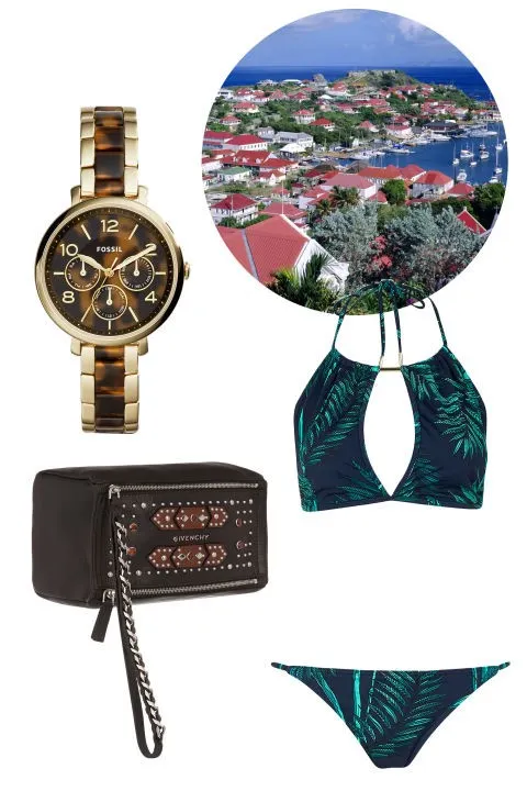 Đồng hồ Fossil; $185 ≈ 4.171.000đ; fossil.com - Ví da nhỏ tiện lợi; $1,050 ≈ 23.673.000đ; net-a-porter.com - Bikini Topshop; $56 ≈ 1.262.000đ; topshop.com