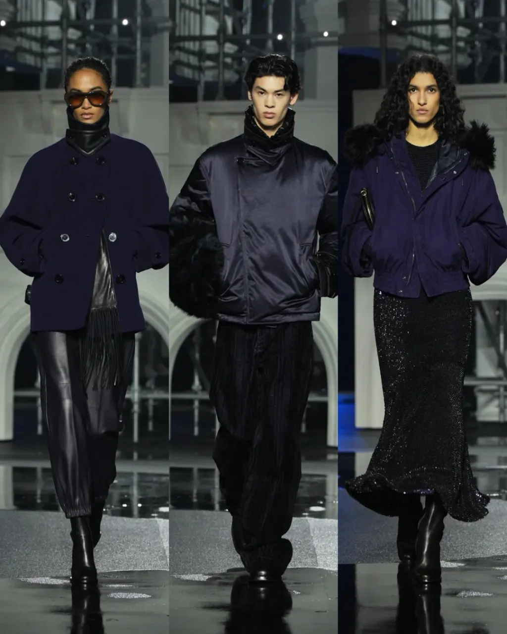 Tolu Coker tái hiện tinh thần thời trang về đêm qua những gam màu trầm mặc và chất liệu da sắc sảo.