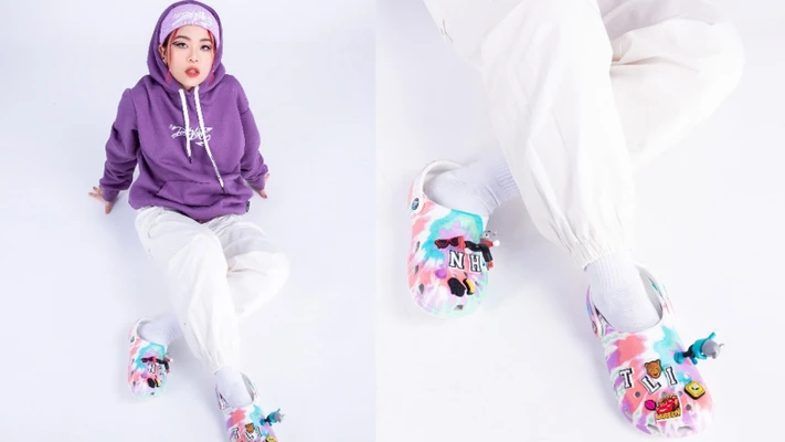 tlinh bst crocs classic 2021 giày màu tie dye