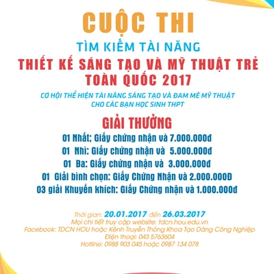 Ban tổ chức nhận bài dự thi từ 20/1/2017 đến 26/3/2017.