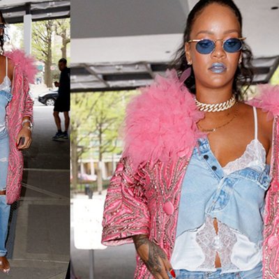 Rihanna biến tấu chân váy denim theo cách không ai ngờ tới