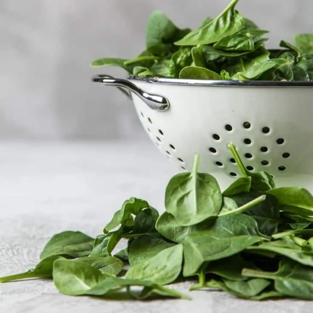 Rau chân vịt tươi ngon giúp bổ sung vitamin A.