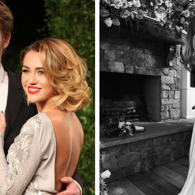 Váy cưới của Miley Cyrus đơn giản và tinh tế đến bất ngờ