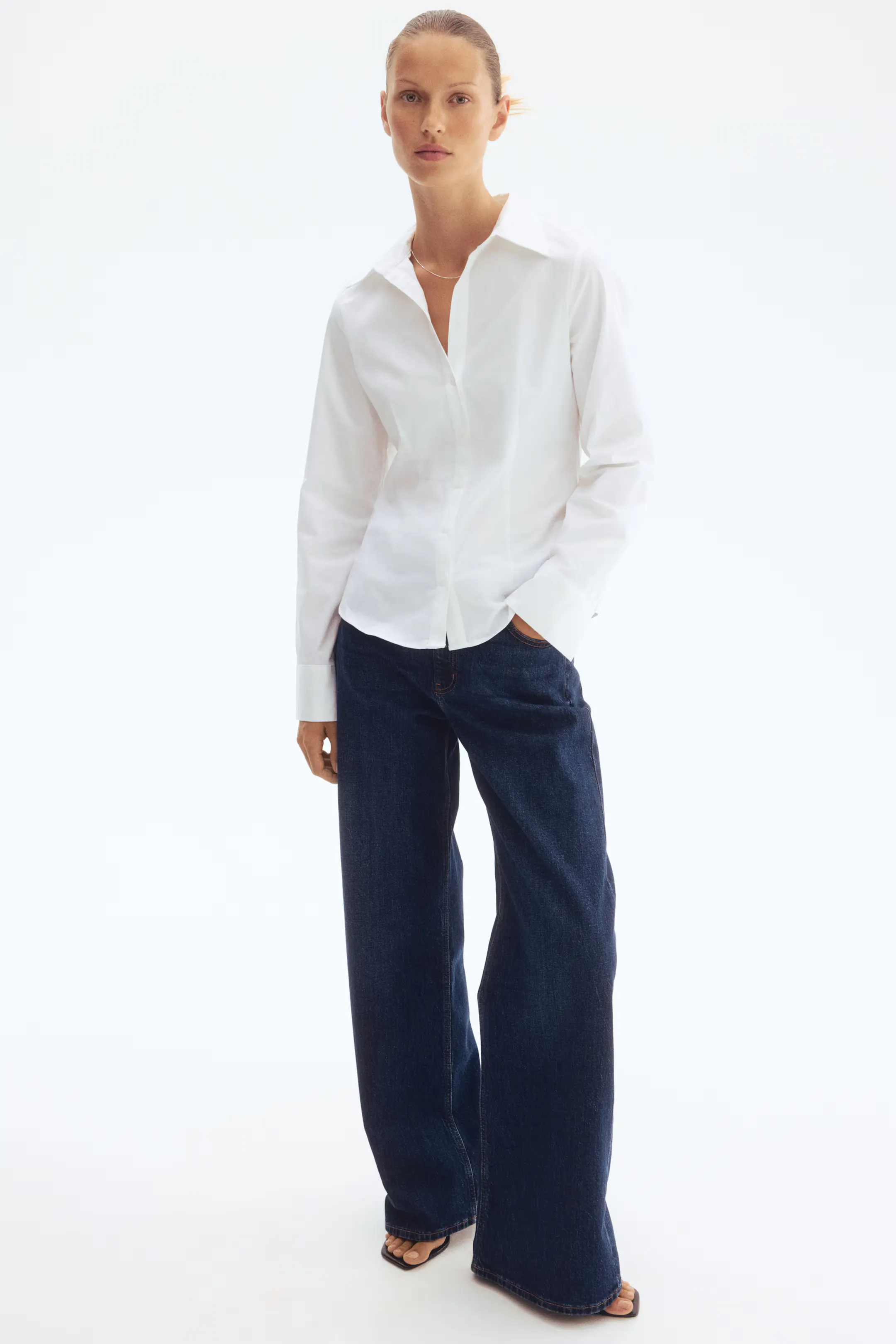 sơ mi trắng oversized h&m