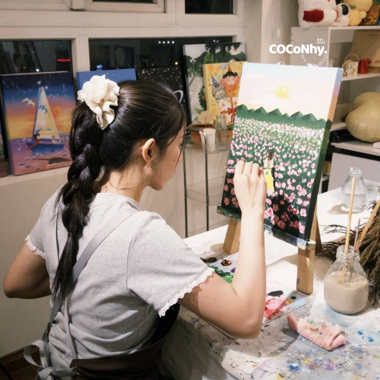Trải nghiệm vẽ tranh tại workshop của COCoNhy Art trong chiến dịch ELLE Lifestyle Map