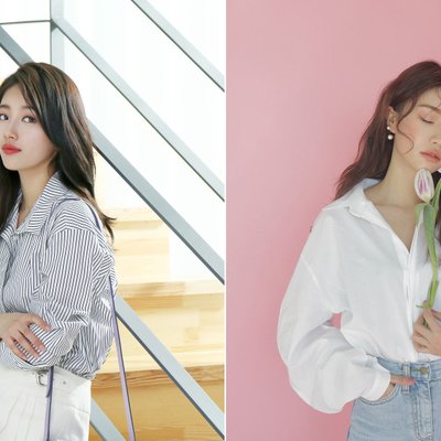 áo sơ mi rộng bae suzy thời trang mùa hè