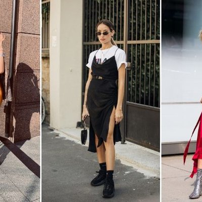 thời trang mùa hè - slip dress lụa màu đen, cam và đỏ
