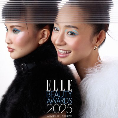 Hình ảnh Trà My và Bùi Tường Vân trong photoshoot của ELLE Beauty Awards 2025.