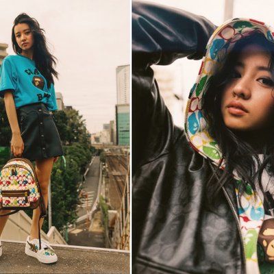 người mẫu koki phong cách thời trang streetwear bst bape x coach 2020
