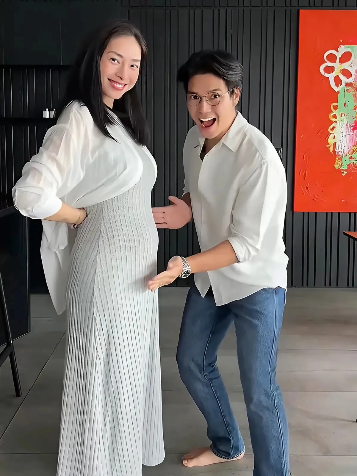 đầm bầu dáng suông 