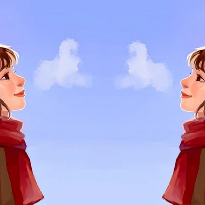 2 cô gái đang đeo tai nghe đứng giữa trời đông