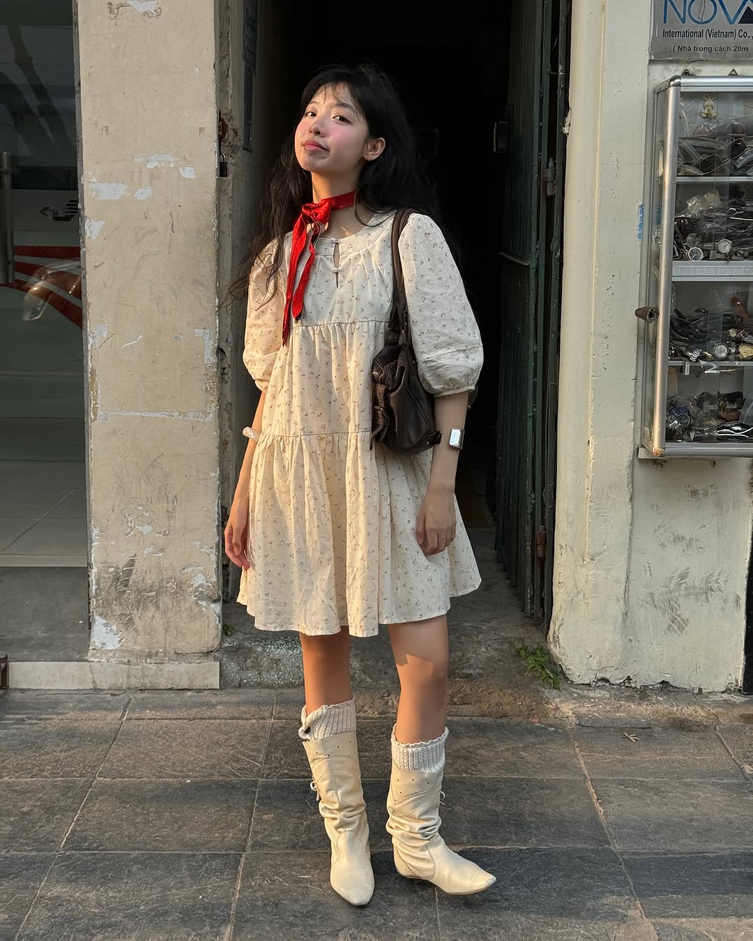 tawzue váy babydoll cổ điển