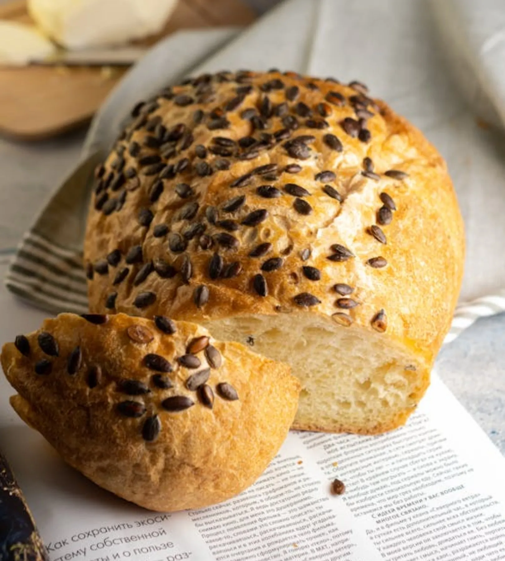 Bánh mì hạt lanh có lớp vỏ giòn